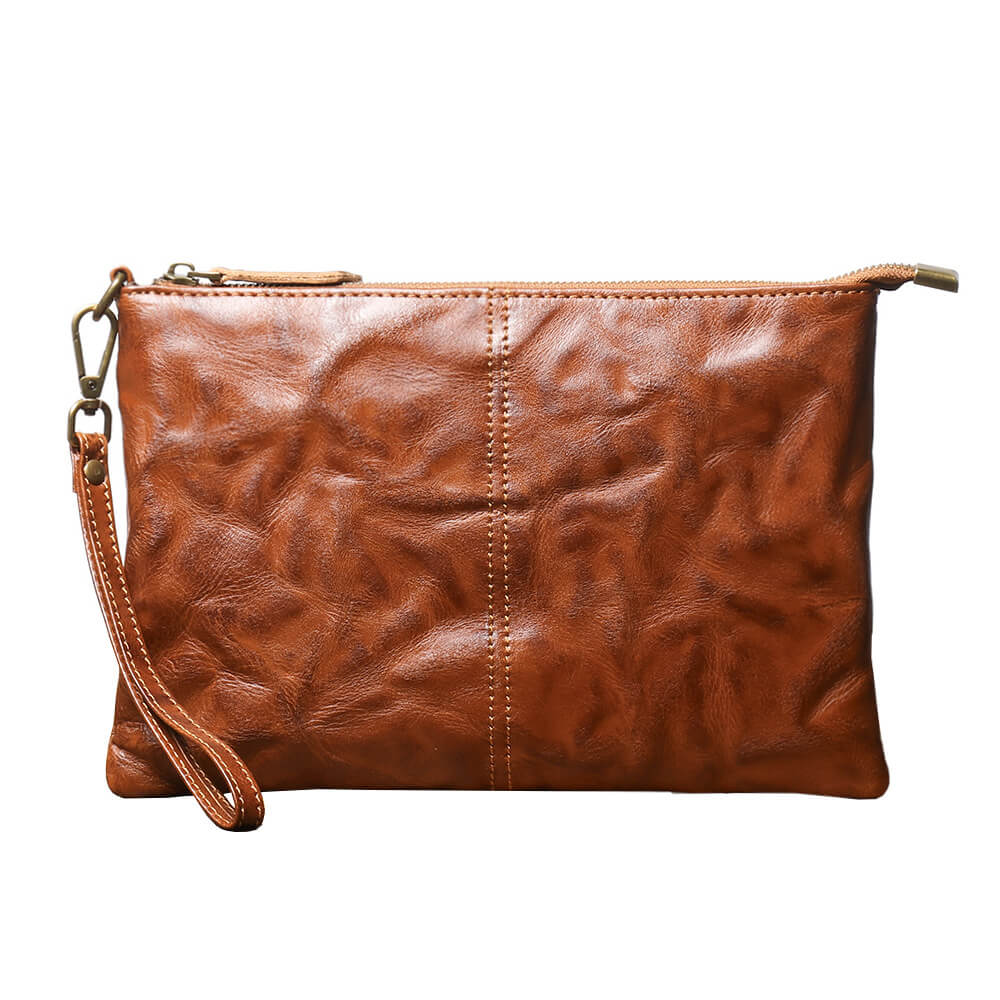 Vintage Leather Wristlet Clutch Bag – Babylon Leather - Babylon LeatherBabylon LeatherLJ064 - Black