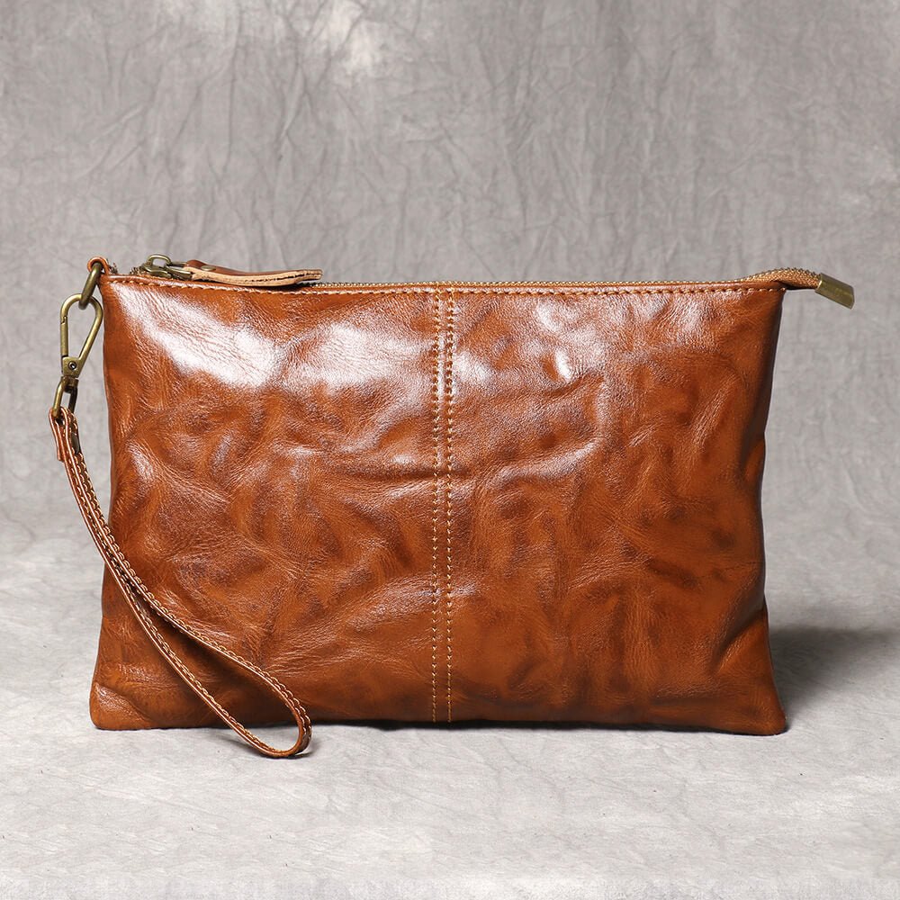 Vintage Leather Wristlet Clutch Bag – Babylon Leather - Babylon LeatherBabylon LeatherLJ064 - Black