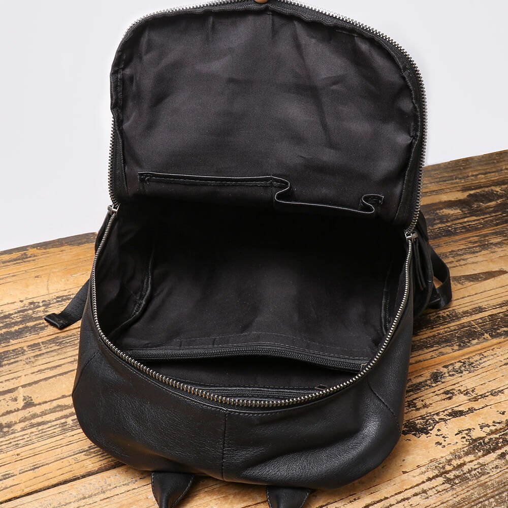 Vintage Men’s Leather Rucksack Backpack – Babylon Leather - Babylon LeatherBabylon LeatherLJ154-Black