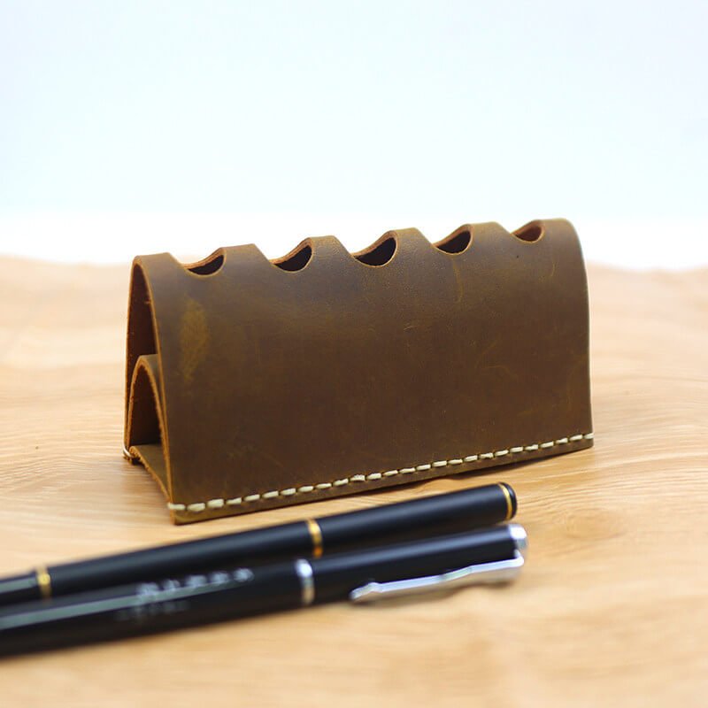 Vintage Pen Holder Crazy Horse Leather DIY Kit – Babylon Leather - Babylon LeatherBabylon LeatherCY17-Brown