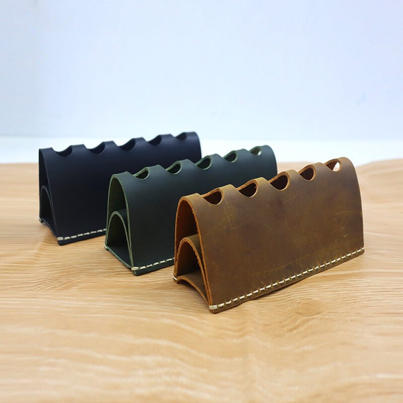 Vintage Pen Holder Crazy Horse Leather DIY Kit – Babylon Leather - Babylon LeatherBabylon LeatherCY17-Brown