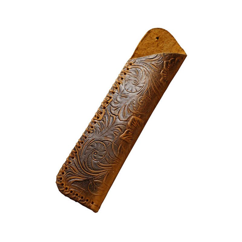 Vintage Single Pen Sleeve – Babylon Leather - Babylon LeatherBabylon LeatherAN22-Brown-Carved Version-2 pcs