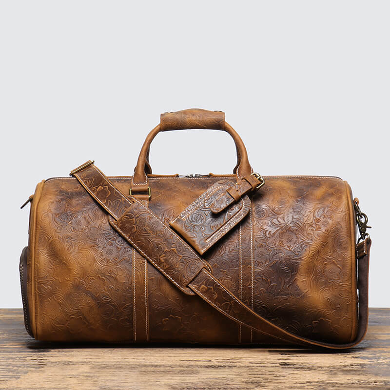 Vintage Style Leather Carry - On Duffel Bag for Men – Babylon Leather - Babylon LeatherBabylon LeatherLJ021 - Brown