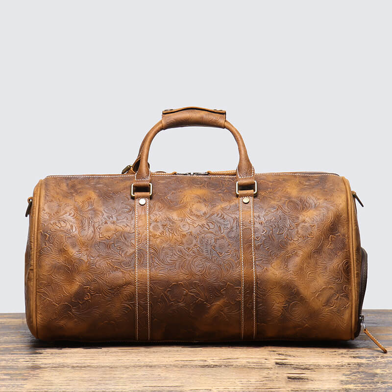Vintage Style Leather Carry - On Duffel Bag for Men – Babylon Leather - Babylon LeatherBabylon LeatherLJ021 - Brown