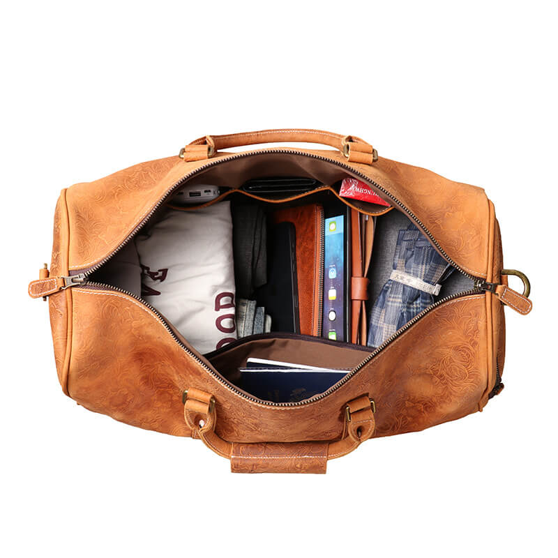 Vintage Style Leather Carry - On Duffel Bag for Men – Babylon Leather - Babylon LeatherBabylon LeatherLJ021 - Brown