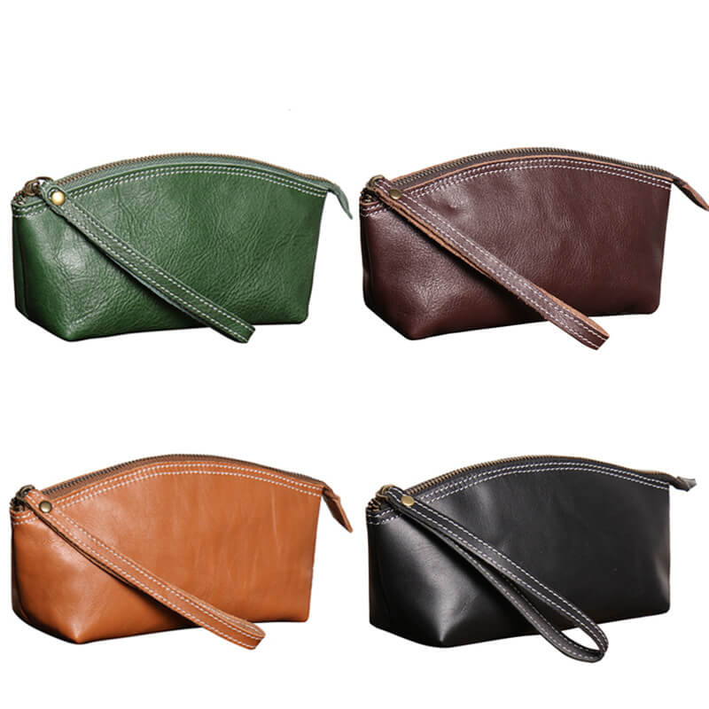 Vintage Top - Grain Leather Compact Clutch Pouch – Babylon Leather - Babylon LeatherBabylon LeatherLJ143-Green
