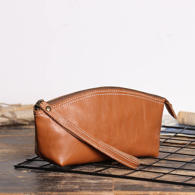Vintage Top - Grain Leather Compact Clutch Pouch – Babylon Leather - Babylon LeatherBabylon LeatherLJ143-Yellow