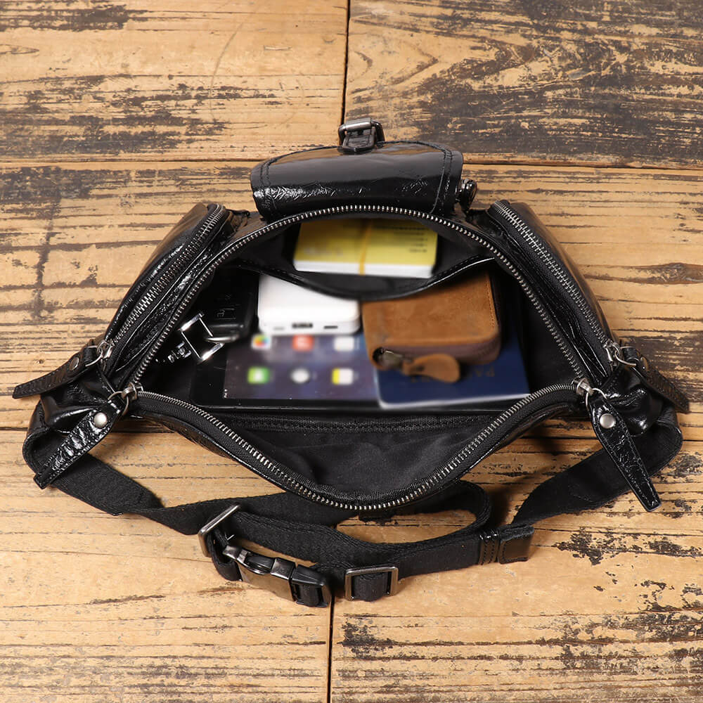 Vintage Top - Grain Leather Crossbody Sling Bag – Babylon Leather - Babylon LeatherBabylon LeatherLJ141-Black