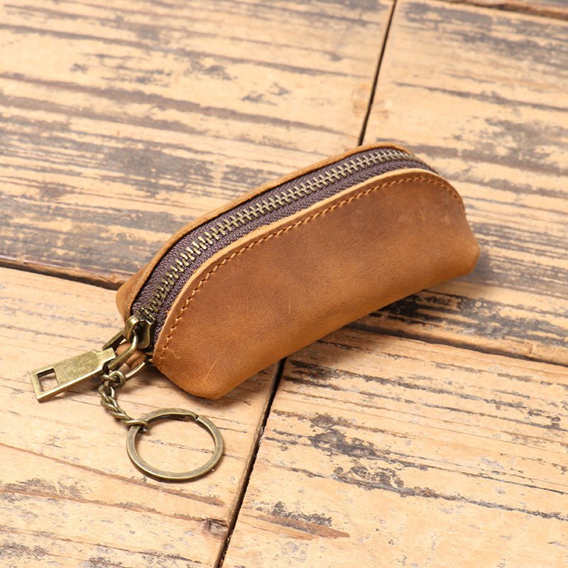 Vintage Top - Grain Leather Key Holder Pouch – Babylon Leather - Babylon LeatherBabylon LeatherLJ118-Brown
