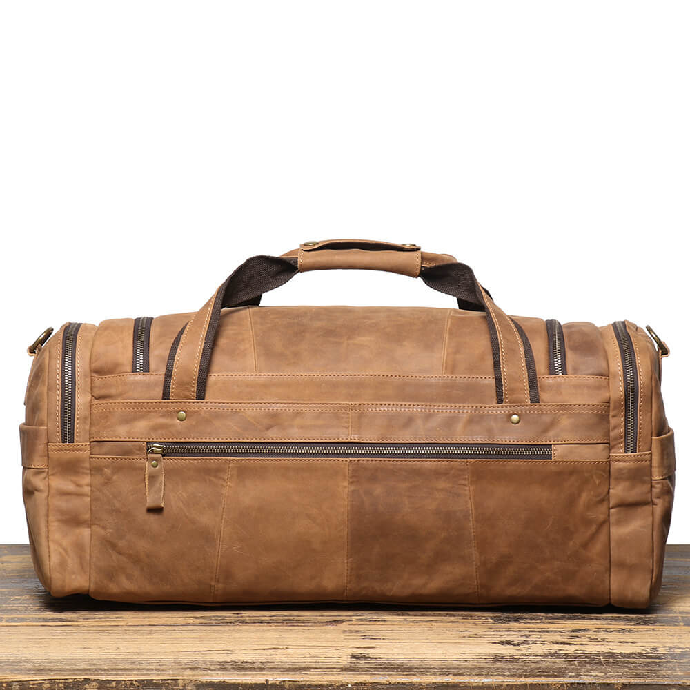 Vintage Top - Grain Leather Men’s Weekender Duffel Bag – Babylon Leather - Babylon LeatherBabylon LeatherLJ107-Brown