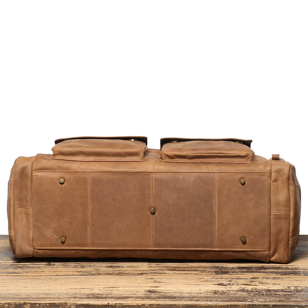 Vintage Top - Grain Leather Men’s Weekender Duffel Bag – Babylon Leather - Babylon LeatherBabylon LeatherLJ107-Brown