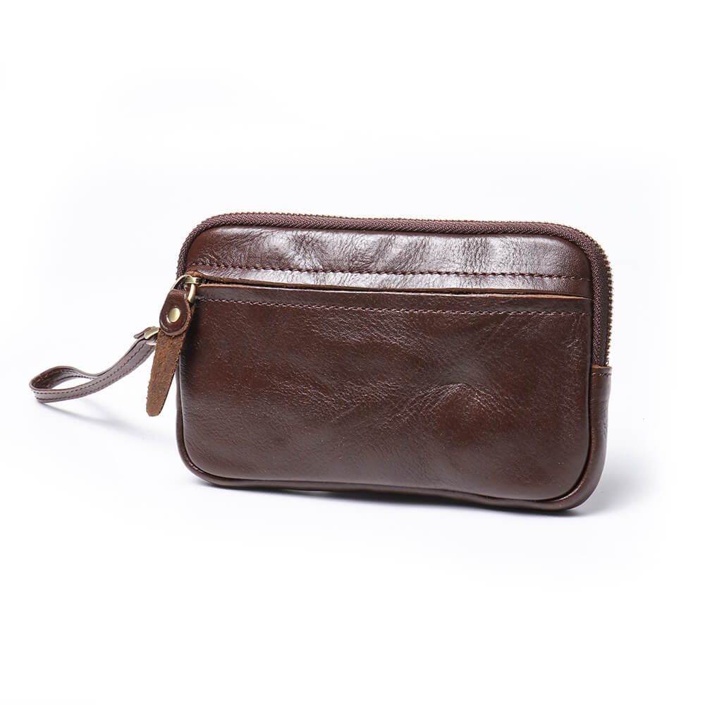 Vintage Top - Grain Leather Multi - Pocket Wristlet Wallet – Babylon Leather - Babylon LeatherBabylon LeatherLJ121-Coffee