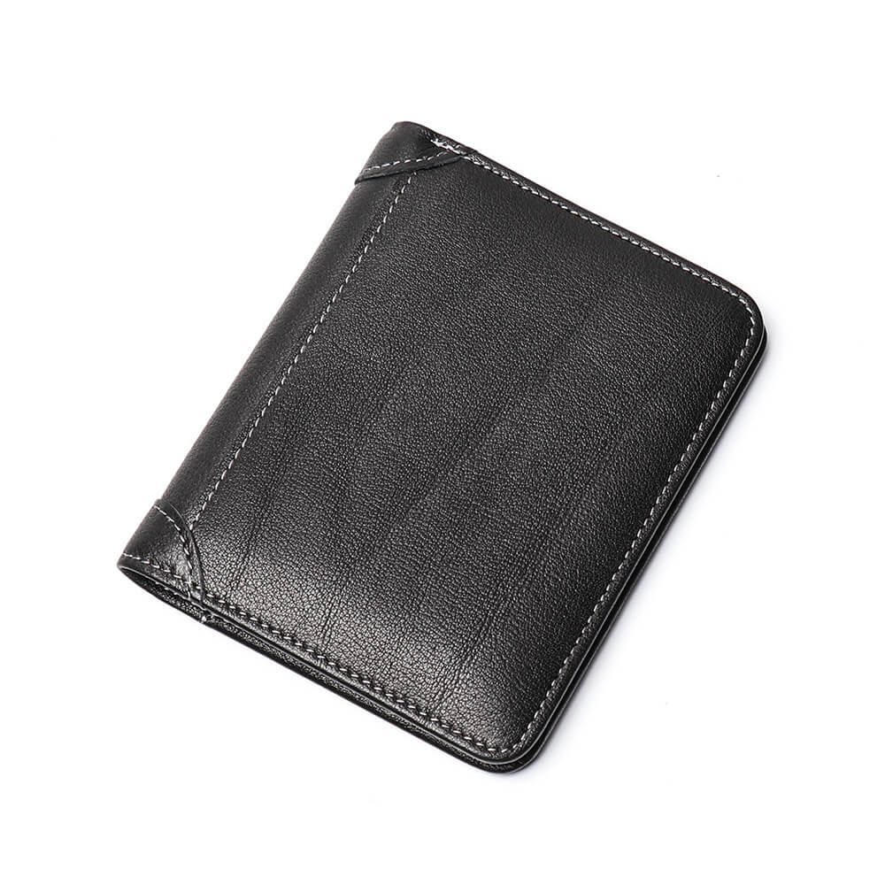 🎁 Vintage Top Grain Leather RFID Wallet – Babylon Leather - Babylon LeatherBabylon LeatherLJ088 - Black
