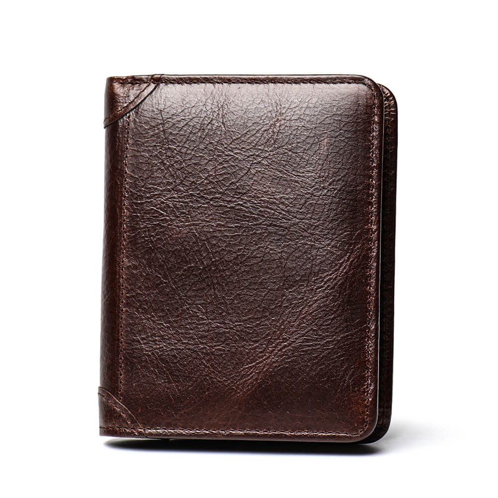🎁 Vintage Top Grain Leather RFID Wallet – Babylon Leather - Babylon LeatherBabylon LeatherLJ088 - Coffee