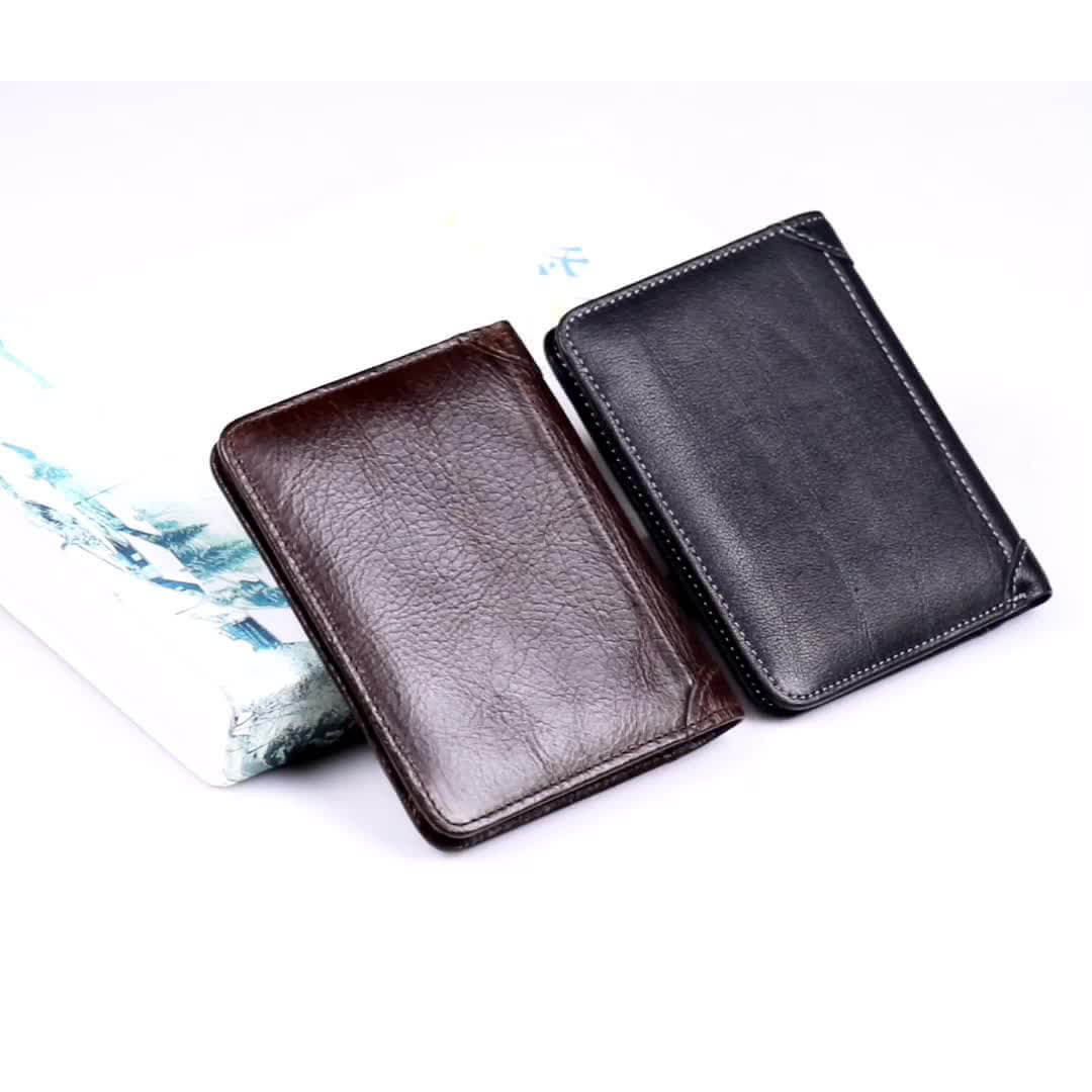 🎁 Vintage Top Grain Leather RFID Wallet – Babylon Leather - Babylon LeatherBabylon LeatherLJ088 - Coffee