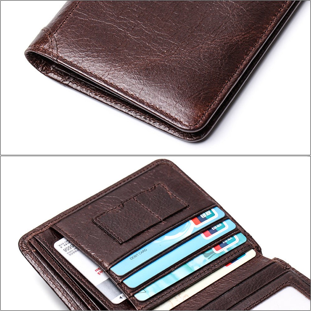 🎁 Vintage Top Grain Leather RFID Wallet – Babylon Leather - Babylon LeatherBabylon LeatherLJ088 - Coffee