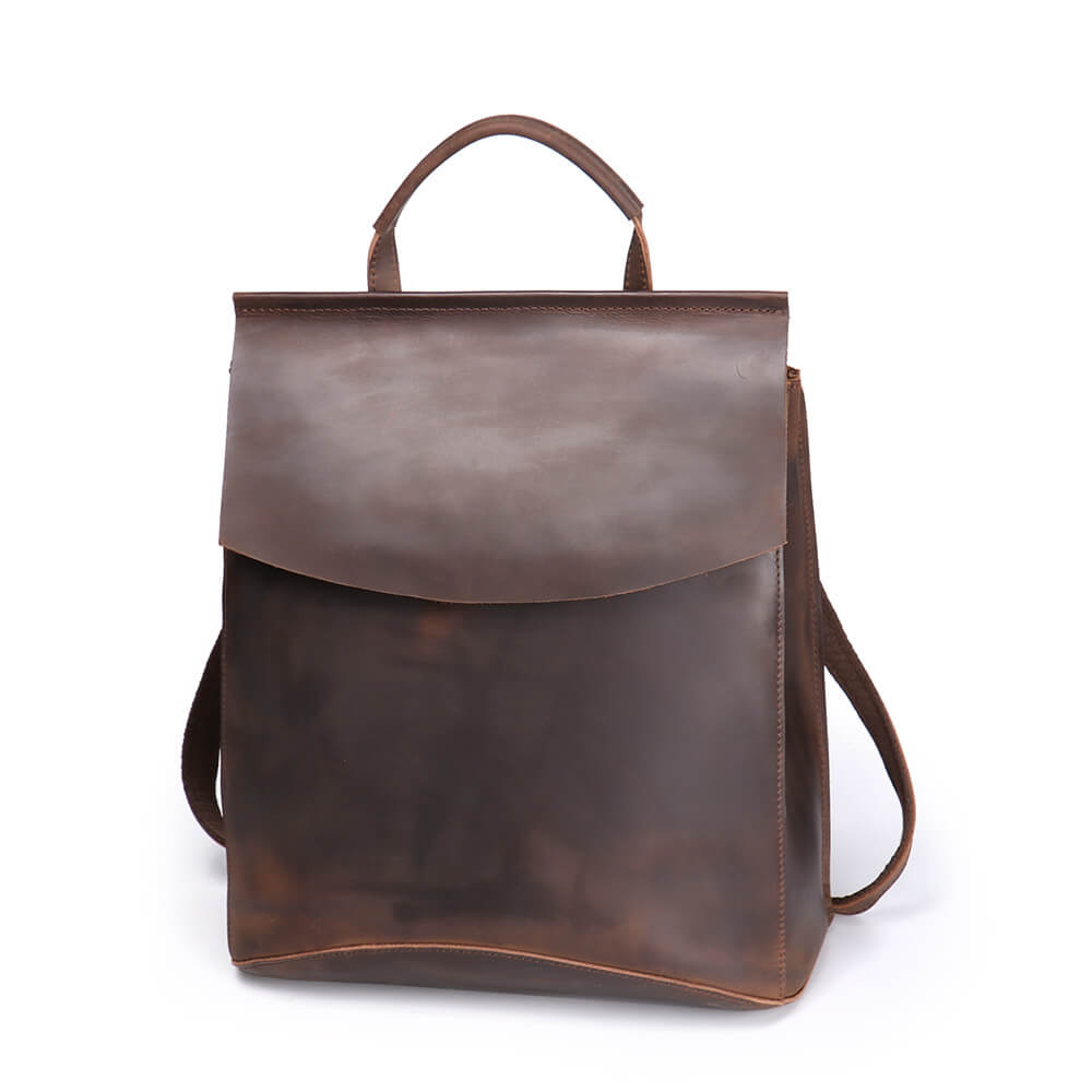 Vintage Top - Grain Leather Tote Backpack – Babylon Leather - Babylon LeatherBabylon LeatherLJ112-Dark Brown