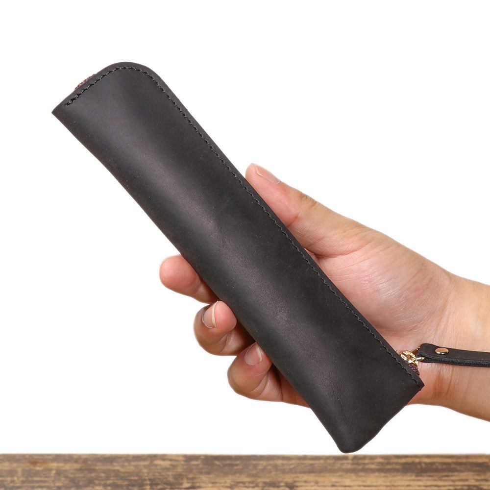 Vintage Top - Grain Leather Zipper Pen Case – Babylon Leather - Babylon LeatherBabylon LeatherLJ137-Black