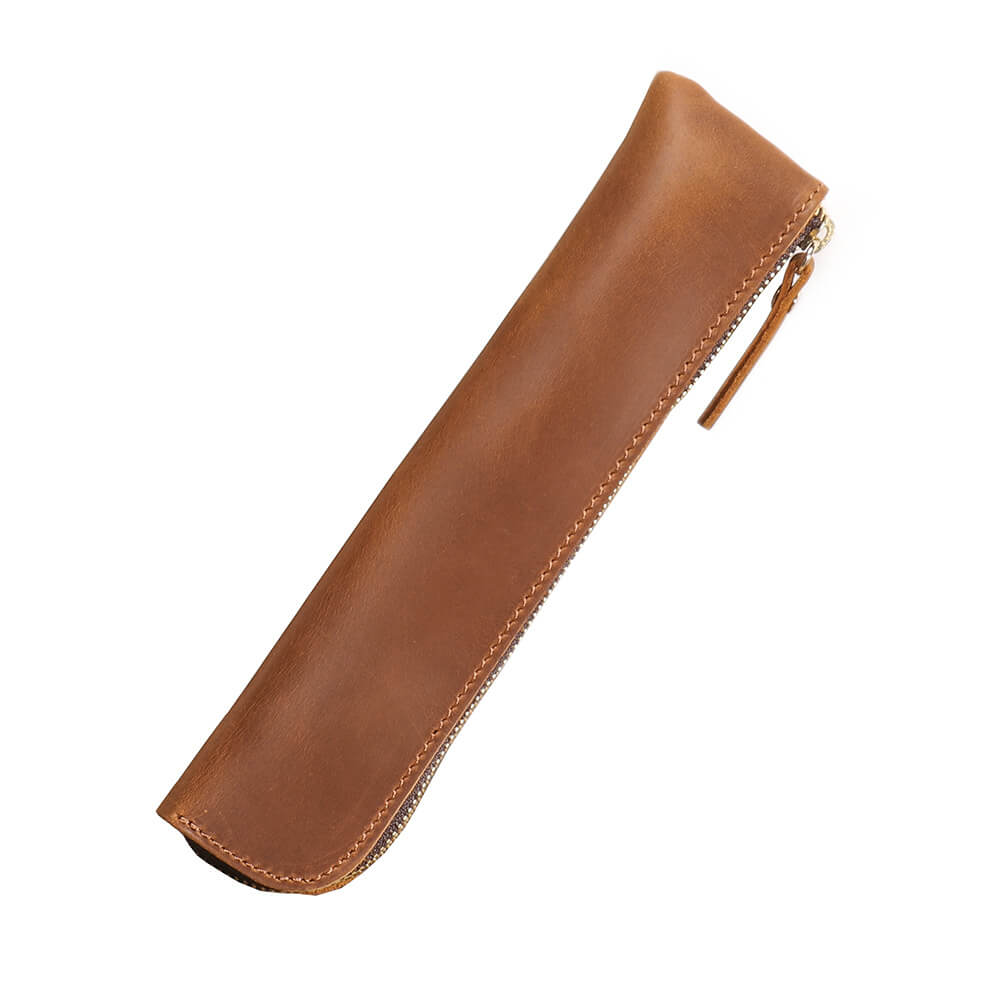 Vintage Top - Grain Leather Zipper Pen Case – Babylon Leather - Babylon LeatherBabylon LeatherLJ137-Brown