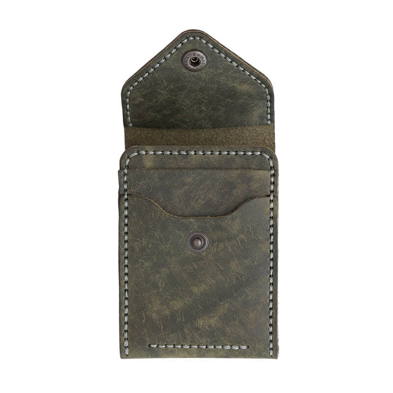 Vintage Waxed Leather Driver License Holder DIY Kit – Babylon Leather - Babylon LeatherBabylon LeatherLZ62-Green-Distressed Nubuck Leather