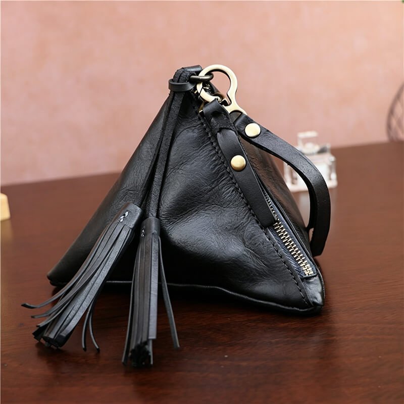Vintage Zongzi - Shaped Leather Coin Purse – Babylon Leather - Babylon LeatherBabylon LeatherLLZ11-Black