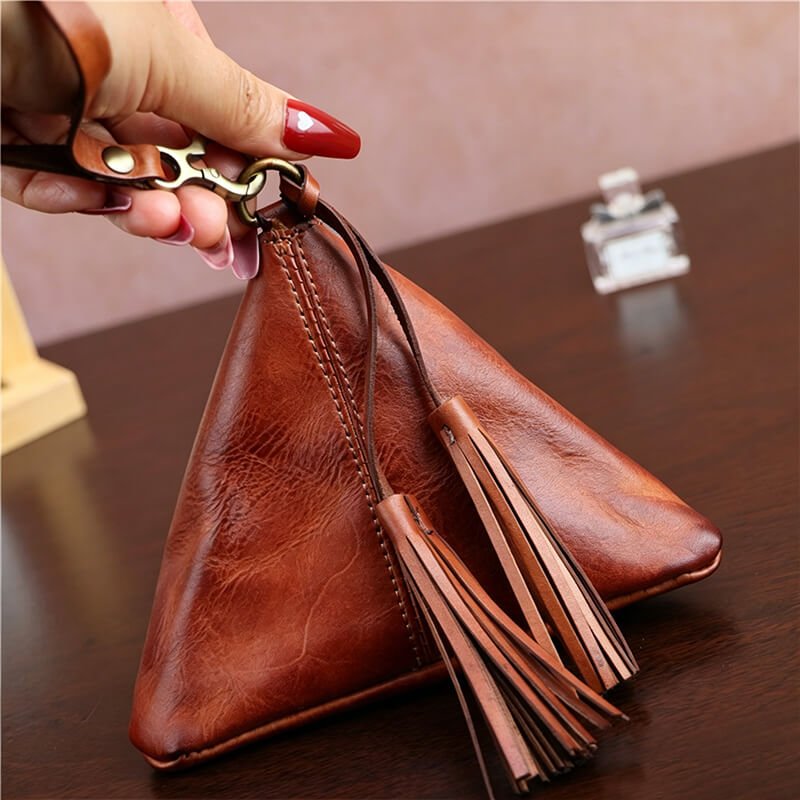 Vintage Zongzi - Shaped Leather Coin Purse – Babylon Leather - Babylon LeatherBabylon LeatherLLZ11-Brown