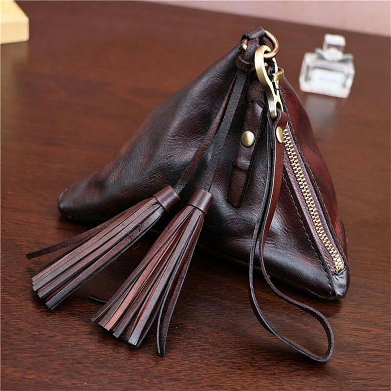 Vintage Zongzi - Shaped Leather Coin Purse – Babylon Leather - Babylon LeatherBabylon LeatherLLZ11-Coffee