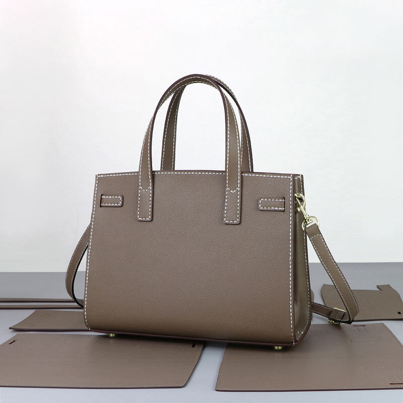 Walker Satchel Leather Bag DIY Kit – Babylon Leather - Babylon LeatherBabylon LeatherSY95 - Brown - Epsom Leather - White