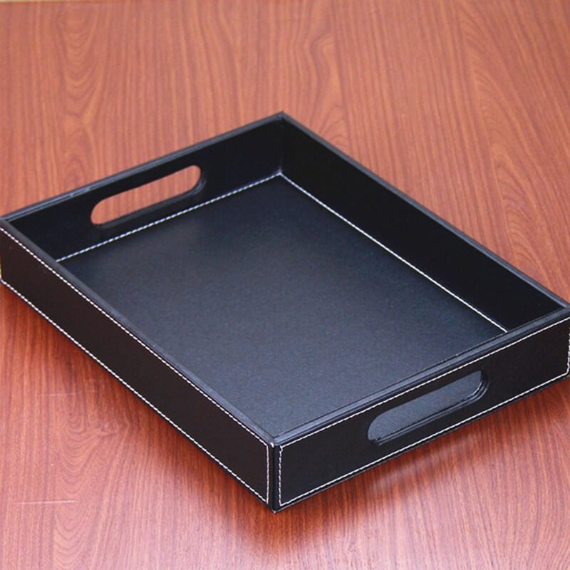 Waterproof Rectangular Serving Tray, 2 Sizes – Babylon Leather - Babylon LeatherBabylon LeatherRH02-Black-Large-With Holes