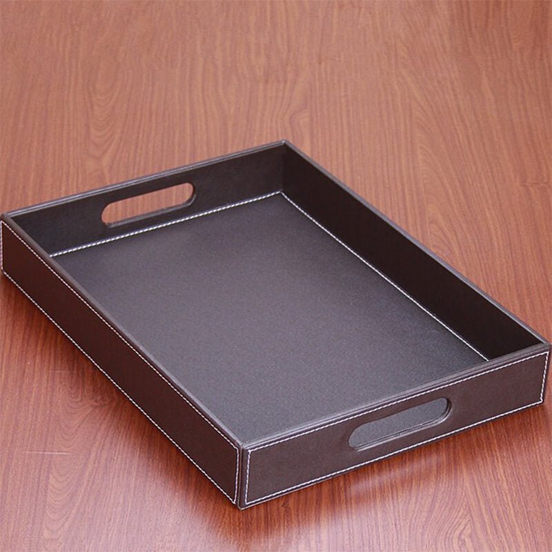 Waterproof Rectangular Serving Tray, 2 Sizes – Babylon Leather - Babylon LeatherBabylon LeatherRH02-Coffee-Large-With Holes