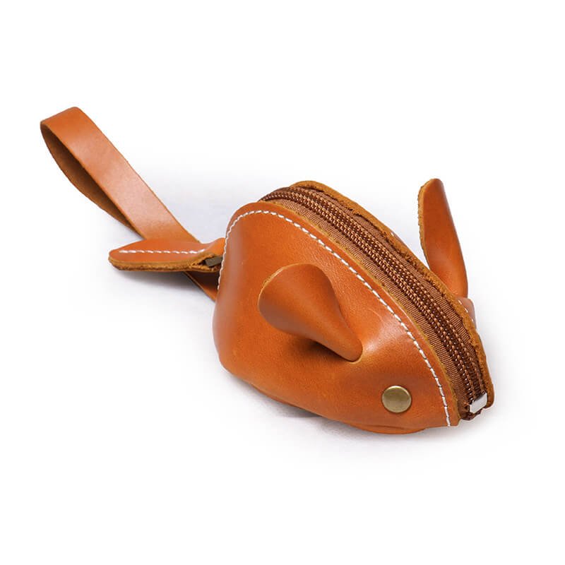Whimsical Leather Mouse Coin Purse with Key Ring – Babylon Leather - Babylon LeatherBabylon LeatherLJ123-Brown