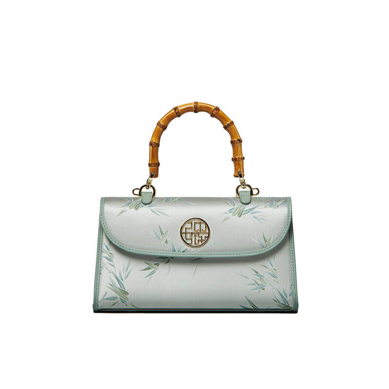 Whispering Bamboo Leather and Silk Handbag – Babylon Leather - Babylon LeatherBabylon LeatherTX050-Green