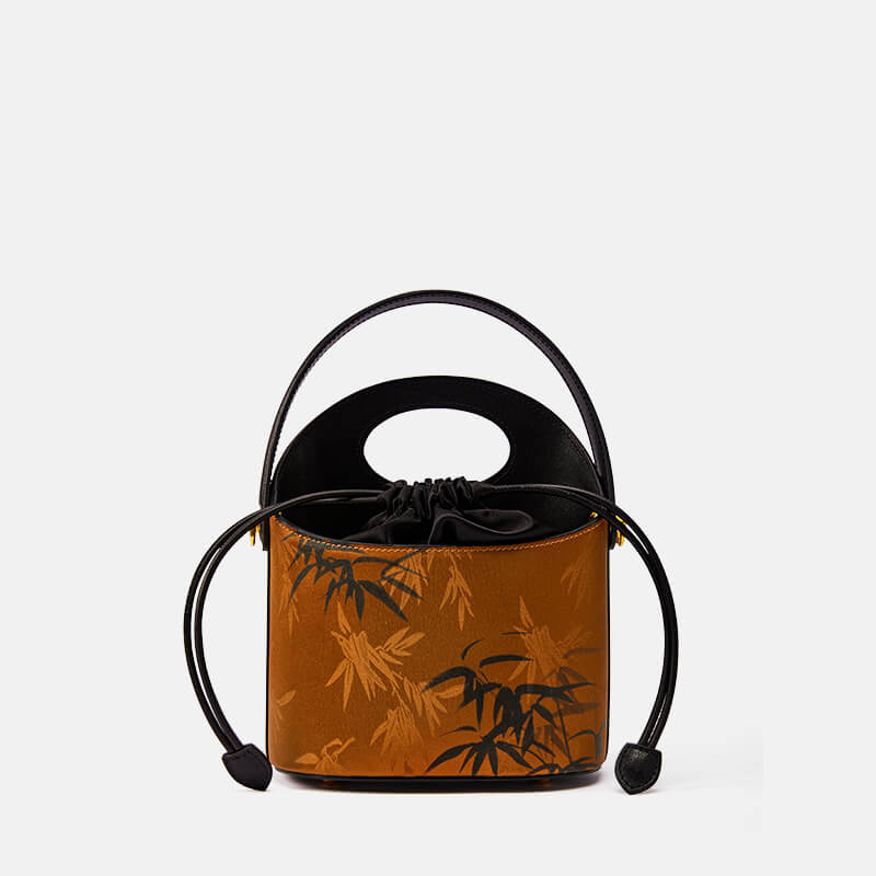 Whispers of Bamboo Leather and Silk Handbag – Babylon Leather - Babylon LeatherBabylon LeatherTX056-Brown