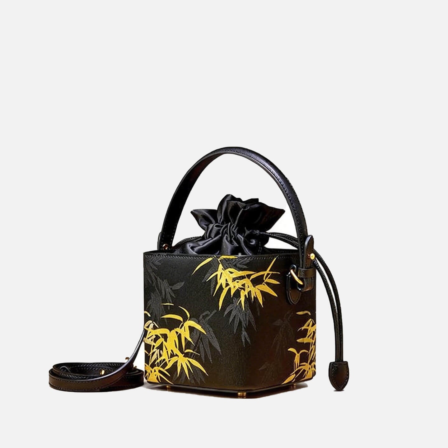 Whispers of Bamboo Leather Light Embossing Box Handbag – Babylon Leather - Babylon LeatherBabylon LeatherTX055-Black
