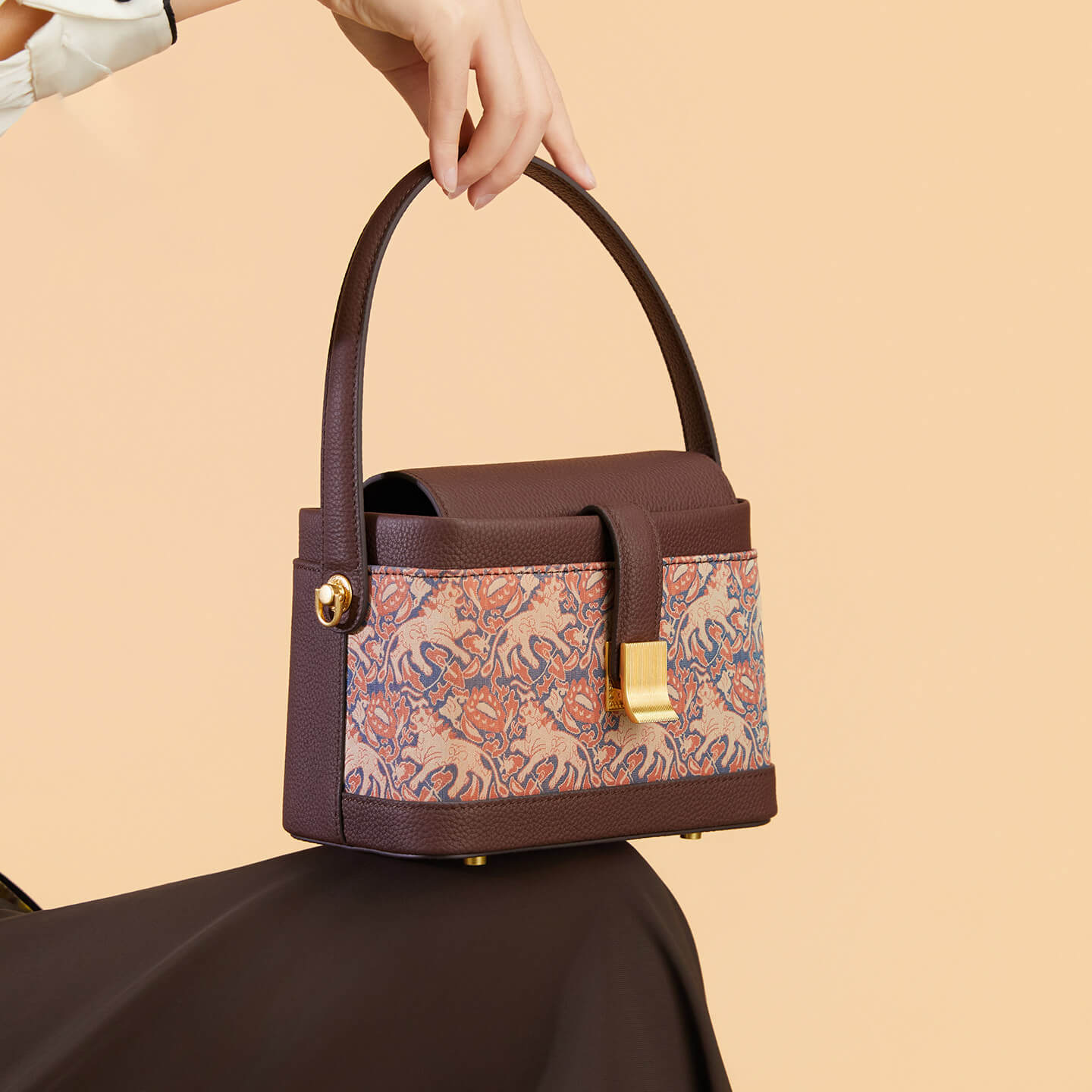 Wild Serenity Leather and Silk Handbag Bag – Babylon Leather - Babylon LeatherBabylon LeatherTX117-Dark Coffee