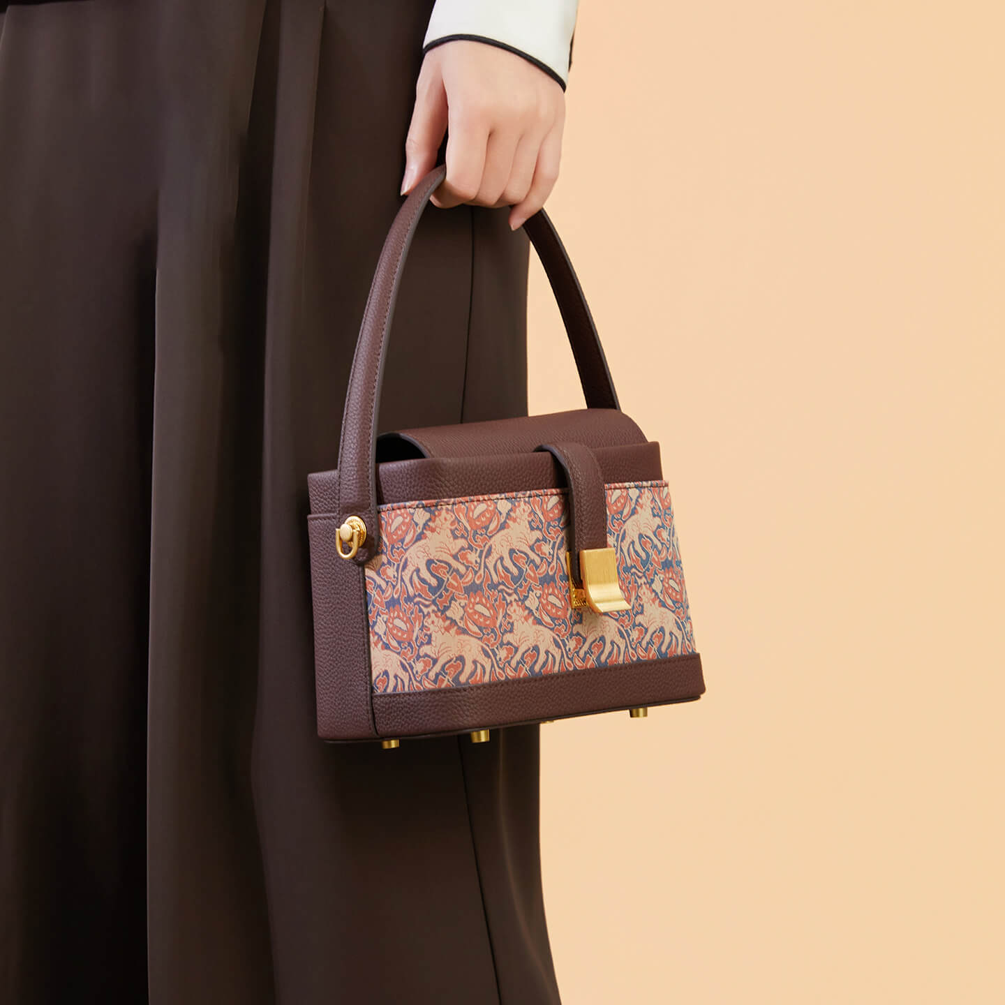 Wild Serenity Leather and Silk Handbag Bag – Babylon Leather - Babylon LeatherBabylon LeatherTX117-Dark Coffee