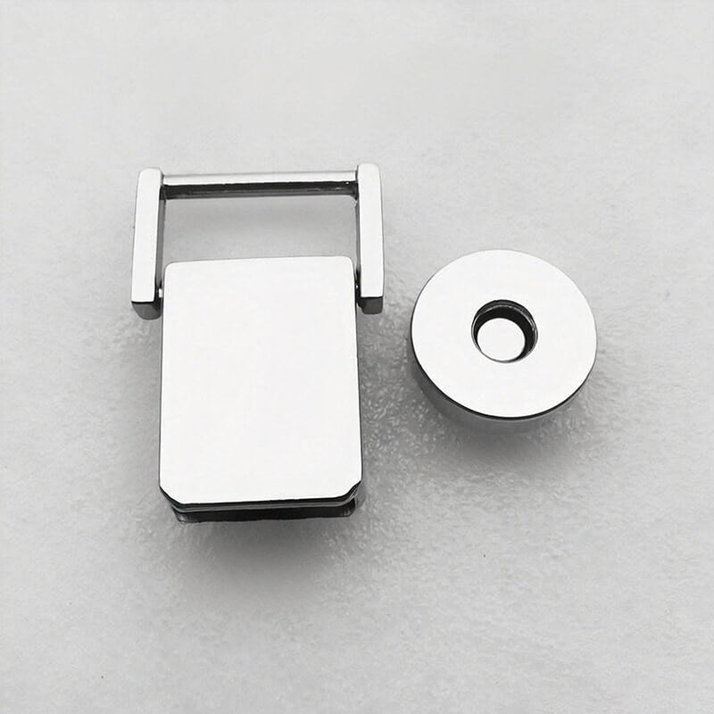 Women’s Bag Magnetic Closure Clasp Magnetically Operated Lock - Babylon LeatherBabylon LeatherMOL-028-Silver-K-Flat Magnetic Snap