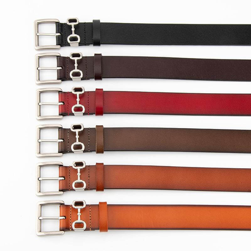Women's Cowhide Leather Belt with Classic Buckle – Babylon Leather - Babylon LeatherBabylon LeatherDJ03-Brown