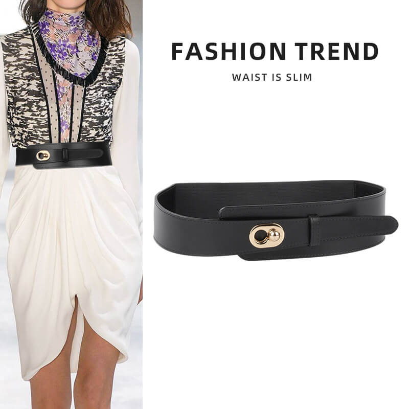 Women's Elastic Split Leather Waist Belt – Babylon Leather - Babylon LeatherBabylon LeatherDJ18-Black