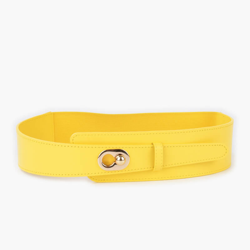 Women's Elastic Split Leather Waist Belt – Babylon Leather - Babylon LeatherBabylon LeatherDJ18-Yellow