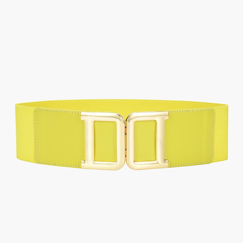 Women's Gold Double - Clasp Wide Leather Corset Belt – Babylon Leather - Babylon LeatherBabylon LeatherDJ17-Yellow