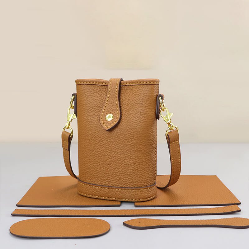Women’s Leather Cell Phone Crossbody Bag DIY Kit – Babylon Leather - Babylon LeatherBabylon LeatherSY138-Caramel-Color-Matched
