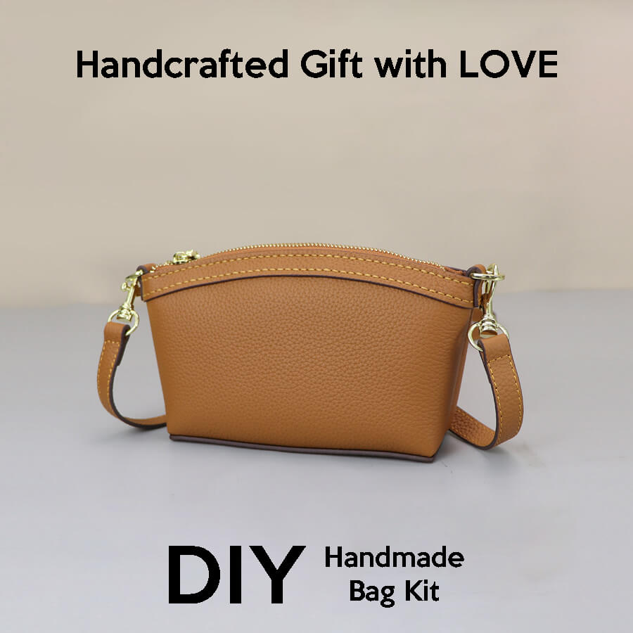 Women’s Leather Shell Crossbody Bag DIY Kit – Babylon Leather - Babylon LeatherBabylon LeatherSY141-Caramel-Color-Matched