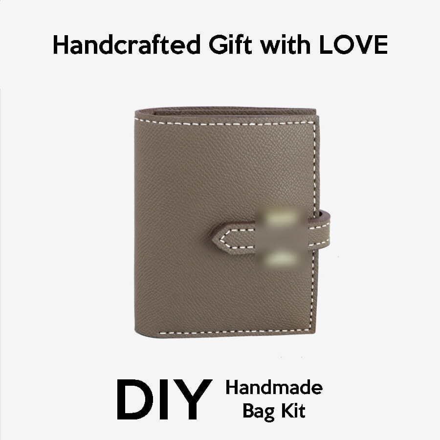 Women’s Leather Short Wallet DIY Kit – Babylon Leather - Babylon LeatherBabylon LeatherSY130-Brown-White