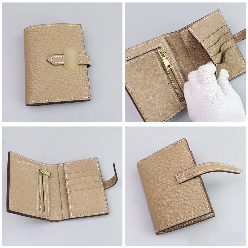 Women’s Leather Short Wallet DIY Kit – Babylon Leather - Babylon LeatherBabylon LeatherSY130-Brown-White