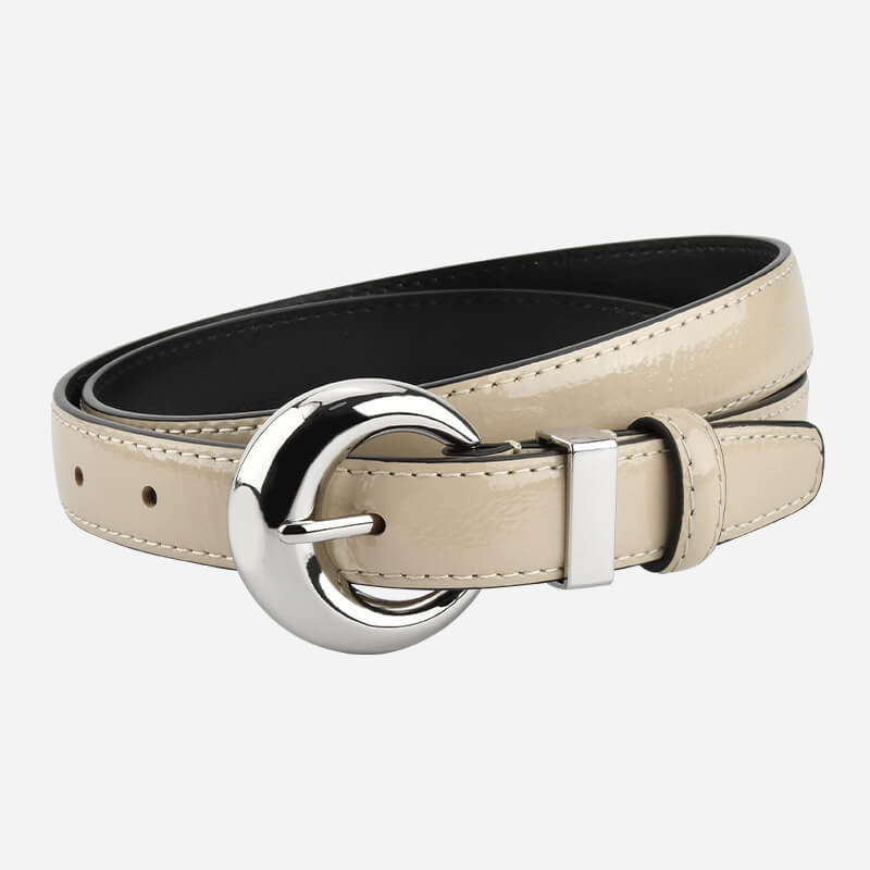 Women's Patent Finish Top - Grain Cowhide Belt – Babylon Leather - Babylon LeatherBabylon LeatherDJ10-Beige