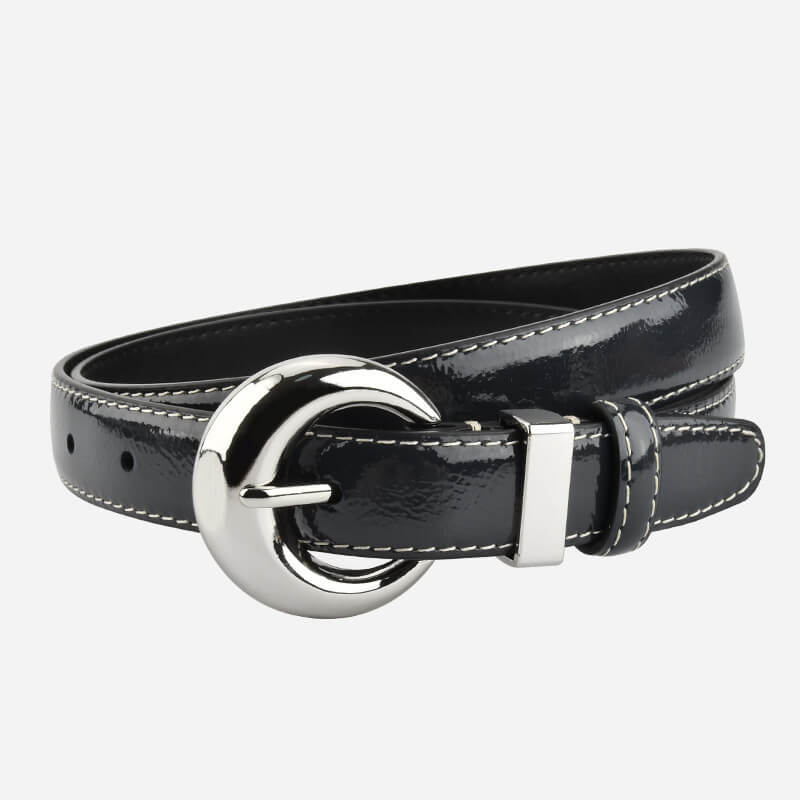 Women's Patent Finish Top - Grain Cowhide Belt – Babylon Leather - Babylon LeatherBabylon LeatherDJ10-Blue