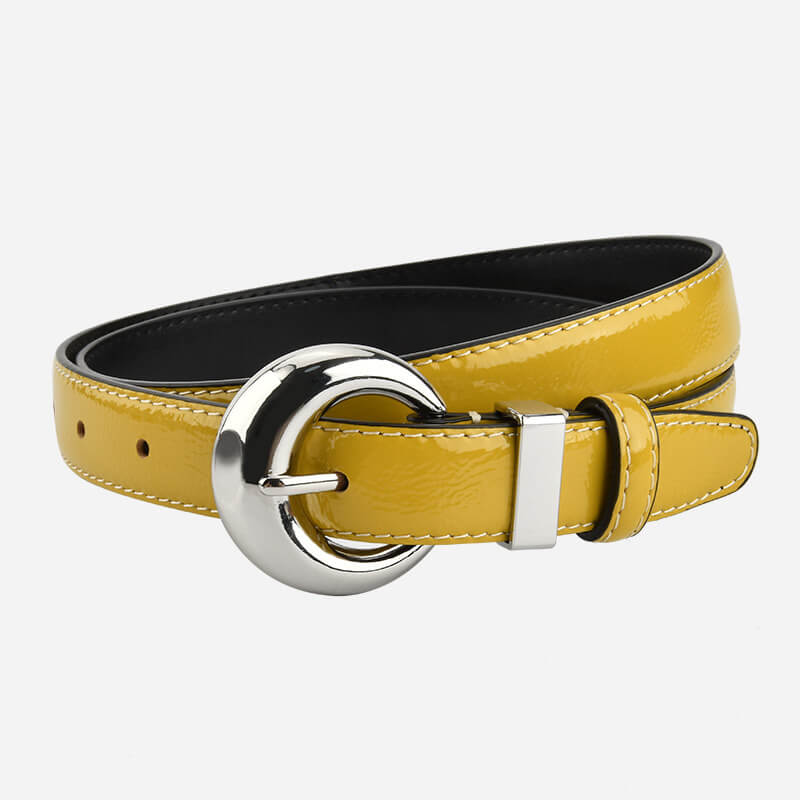 Women's Patent Finish Top - Grain Cowhide Belt – Babylon Leather - Babylon LeatherBabylon LeatherDJ10-Yellow