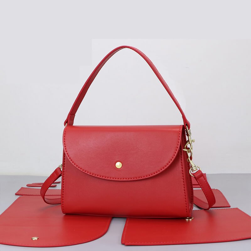 Women’s Red Messenger Bag DIY Kit – Babylon Leather - Babylon LeatherBabylon LeatherSY123-Red-Color-Matched