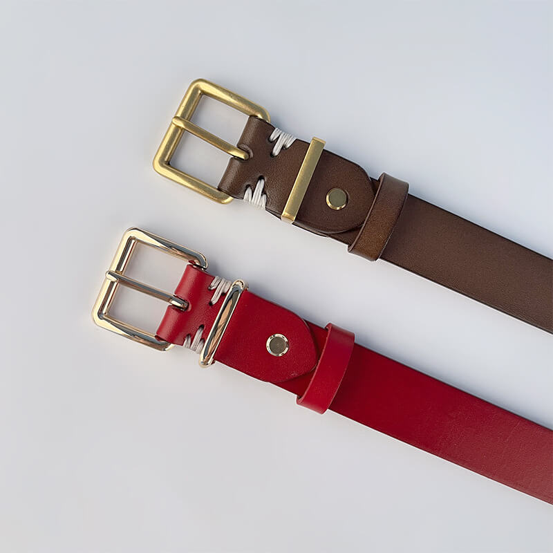 Women's Retro Top - Grain Cowhide Waist Belt – Babylon Leather - Babylon LeatherBabylon LeatherDJ08-Gold Buckle-Black